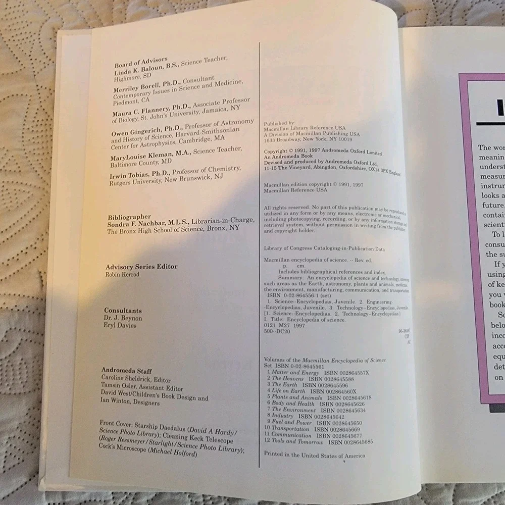 encyclopedia of science macmillan‎ tools kf tommrow, grade 4-9 rare revised 1997